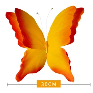 3D gradient butterfly paper art decoration detail view, wedding stage ornament 30cm