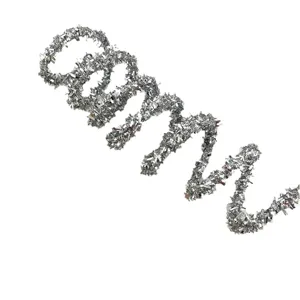 Silver Christmas tree spiral tinsel garland twist decoration for party photography