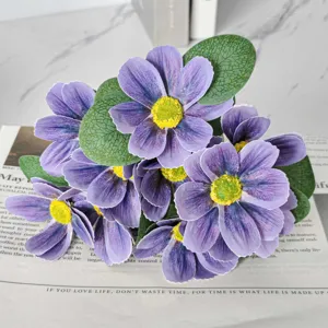 Artificial Cosmos Flowers Bouquet Purple Fake Flowers for Wedding Home Decor Photography Props Detail View