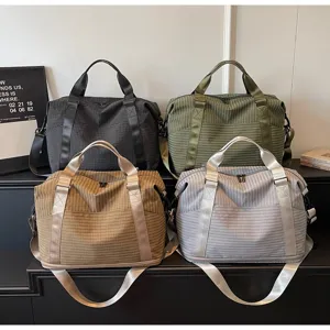 Large capacity grid travel bags for gym and business trips in four colors