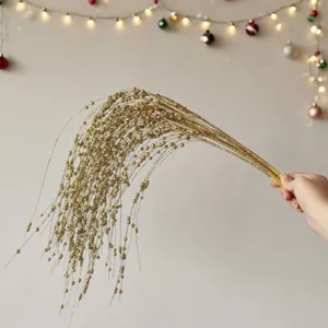 Rami di salice artificiali dorati glitterati per decorazioni natalizie per la casa