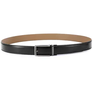 Men's Genuine Cowhide Leather Belt Automatic Buckle Business Casual Fashion Waist Strap For Men Black Light Brown Belt