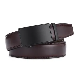 Herren Echtes Leder Automatikschließe Gürtel Business Casual Hochwertiger Rindsleder Hosenbund Mode Accessoire Für Herren
