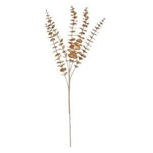 Rama de eucalipto artificial cobriza para decoración del hogar y arreglos.