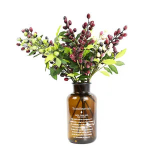 Steli di Bacche di Olivo Artificiali in Stile Europeo Plettri di Frutta Botanica Finta Per la Decorazione dell'Albero di Natale Decorazioni Floreali per la Tavola della Casa