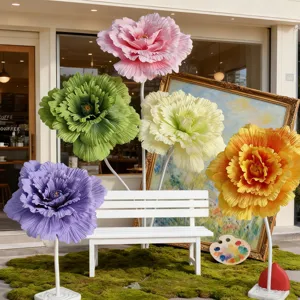 Giant Artificial Rose Peony Flower Props PE Foam Large Flowers For Wedding Road Guide Commercial Display Event Party Decor
