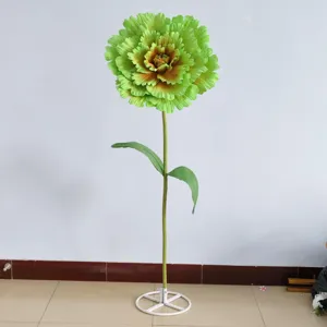 Giant artificial peony flower with long stem and base, perfect for wedding and event decor.