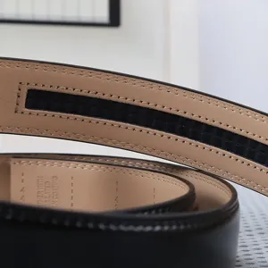 Sangle de ceinture pour homme en cuir véritable de 3,5 cm avec système à cliquet automatique