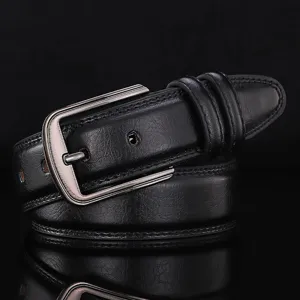 Men Vintage Genuine Leather Belt Classic Pin Buckle Cowhide Waist Belt For Jeans Casual Business Fashion Waistband Accessory