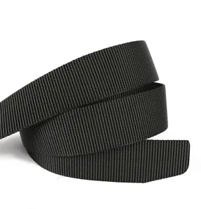 High-definition close-up showing the durable nylon webbing texture of the tactical belt