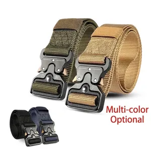 Men's Tactical Belt Heavy Duty Quick Release Nylon Webbing Outdoor Combat Training Military Adjustable Utility Waist Belt