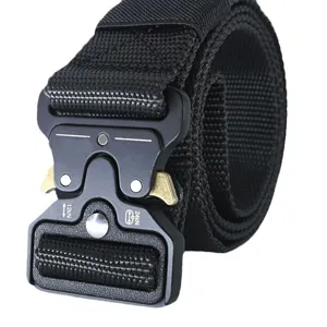 Durable men's tactical nylon belt featuring a heavy-duty quick-release metal buckle