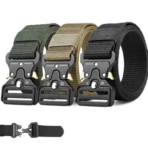 Cinturón Táctico de Nailon para Hombre Con Hebilla Cobra de Aleación de Liberación Rápida Para Trabajo Exterior Estilo Militar