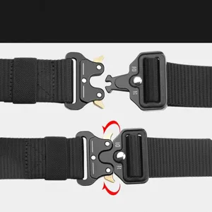 Cinturón táctico de nailon para hombre con hebilla metálica de liberación rápida Cobra