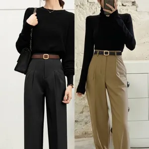 Minimalistische Ledergürtel für Damen in Schwarz und Braun mit eleganten goldenen Schnallen