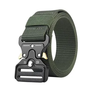 Cinturón táctico de nailon para hombre con hebilla cobra de metal de liberación rápida