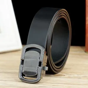 Men Genuine Cowhide Leather Belt Automatic Buckle High Grade Business Casual Fashion Strap Versatile Waistband Waist Belt For Pants