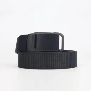 Cinturón Táctico de Nailon para Hombre al Aire Libre Lona Casual Cintura Simple Versátil Cinturón de Hebilla Automática para Estudiantes de Entrenamiento Militar