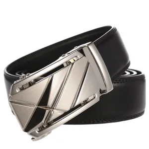 Heren Zakelijke Echt Lederen Riem Minimalistische Automatische Gesp Koeienhuid Casual Tailleband Voor Heren Kostuums Jeans Accessoires
