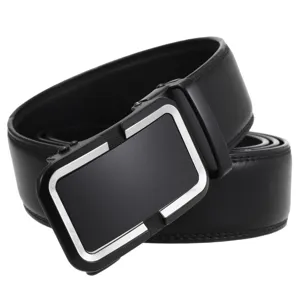 Men Business Genuine Leather Belt With Automatic Alloy Buckle Luxury Cowhide Waist Strap Casual Fashion Trousers Belt Gift For Men