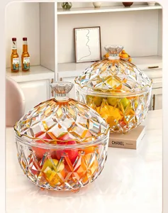 Detailed view of European luxury PET plastic candy jars with elegant diamond texture.