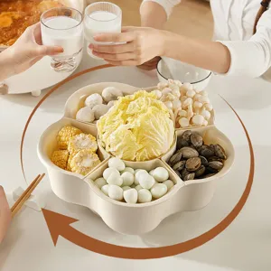 Περιστρεφόμενος δίσκος λαχανικών hot pot με πολλαπλές θήκες για προετοιμασία