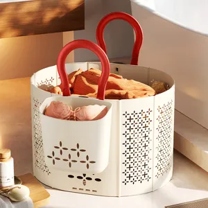 Panier à linge pliable de grande capacité avec rangement suspendu pour la salle de bain