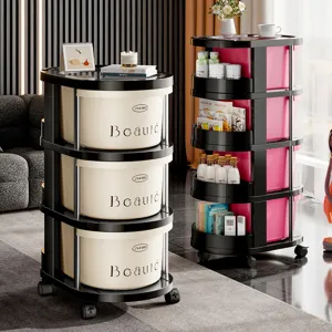 Large capacity multi-tier rolling storage cart organizer with drawers for home bedroom