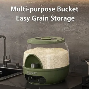 Dispenser ermetico per riso e cereali da cucina con comodo pulsante a pressione