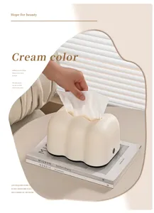 Portafazzoletti minimalista a forma di nuvola color crema decorativo