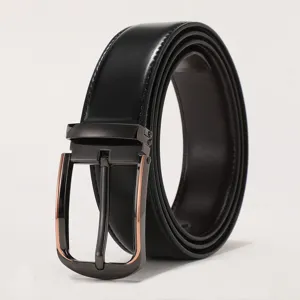 Men's Genuine Leather Belt Business Pin Buckle Waist Strap Split Cowhide Fashion Trouser Accessory Simple Belt For Men