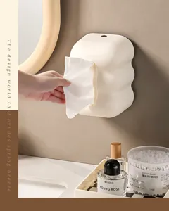 Moderno porta fazzoletti da parete a forma di nuvola bianco crema per il bagno