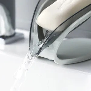 Jabón de hoja creativa con diseño de autodrenaje, soporte para fregadero de baño