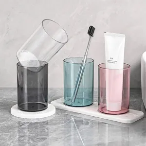 Moderne Minimalistische PET Transparante Tandenborstelbeker Hoge Esthetiek Lichte Luxe Mondwaterbeker Voor Badkamer Slaapzaal Thuis
