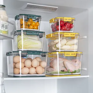 Transparent refrigerator storage containers with timer lids for food organization