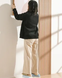 Durable blue plastic non-slip step stool for home use shown in modern setting
