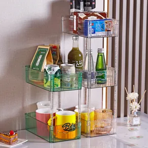 Light Luxury Transparent Cosmetics Storage Rack Desktop Organizer For Bathroom Vanity Makeup Skincare Product Display Shelf