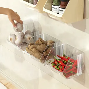 Boîtes de rangement de cuisine murales sans perçage pour épices et légumes frais