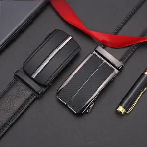 High End Men Genuine Cowhide Leather Belt Business Casual Automatic Buckle Split Leather Waist Strap With Gift Box