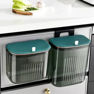 Cubos de basura de cocina de pared de gran capacidad con tapa para cajones