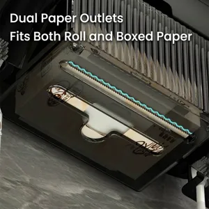 Aan de muur gemonteerde badkamer tandenborstelhouder met dubbele papierdispenser