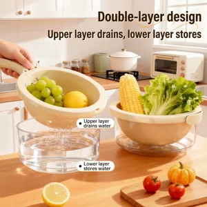 Passoire à double couche fonctionnelle pour laver et égoutter les fruits et légumes