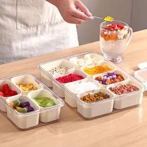 Boîte de Rangement Partitionnée pour Réfrigérateur en PP Qualité Alimentaire avec Couvercle de Scellage Organisateur de Cuisine