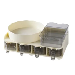 Multi-functional kitchen spice rack organizer set with drawers and transparent trays