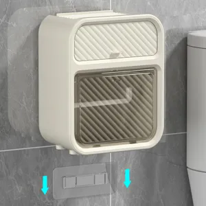 Elegante scatola per fazzoletti a parete bianco crema con cassetto per il vostro bagno
