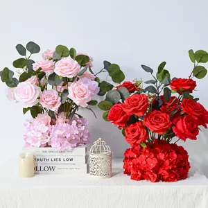 Arrangement Floral de Mariage de Style Nordique Fleur de Rose Artificielle Centre de Table Ornement Décoratif