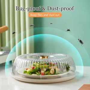 Transparent protective food cover with base for insect and dust protection on dining table