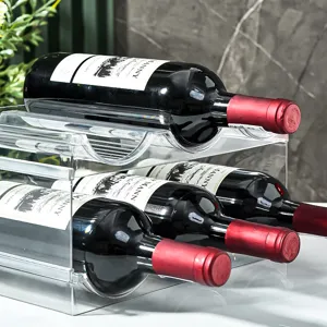 Transparenter stapelbarer Weinregal aus Acryl für die Arbeitsplatte