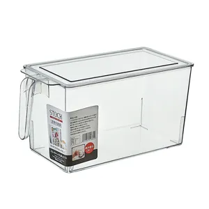 Transparente Kühlschrank-Aufbewahrungsbox mit Griff und Deckel