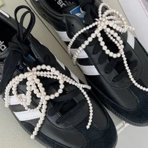 Korean Style Artificial Pearl Bow Shoe Charms Accessories Minimalist Elegant DIY Pearl Shoe Flowers For Sneakers Sneakers Decoration For Women
